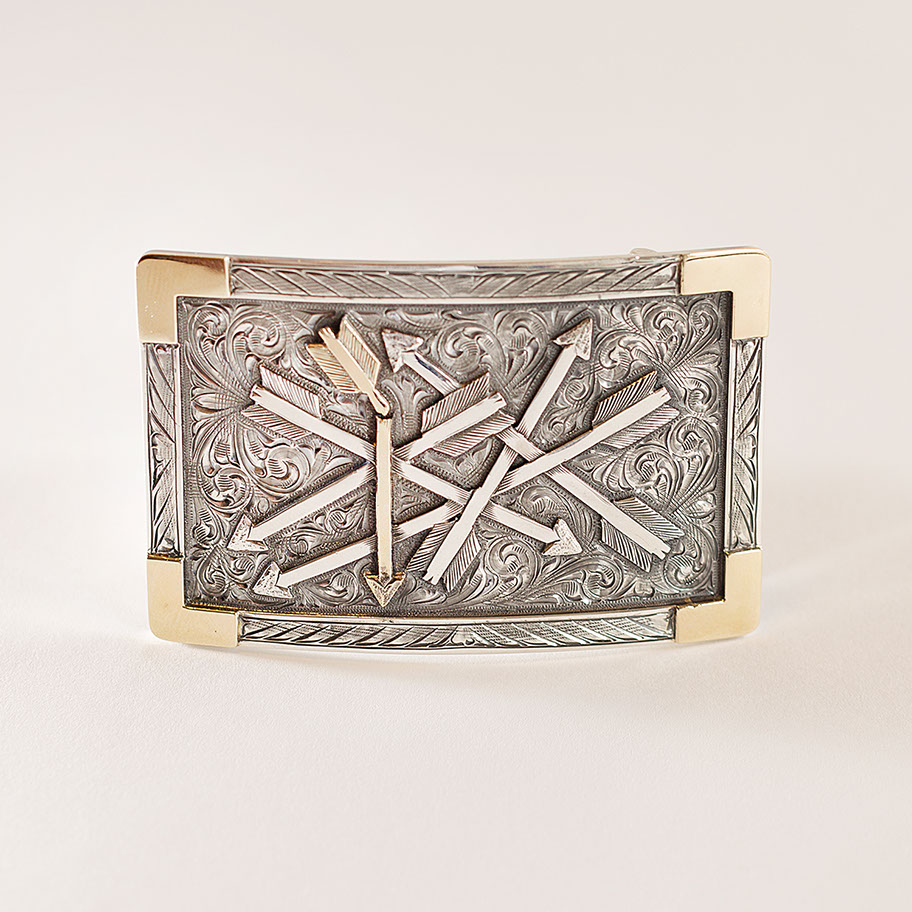 Hand-engraved sterling silver buckle 3