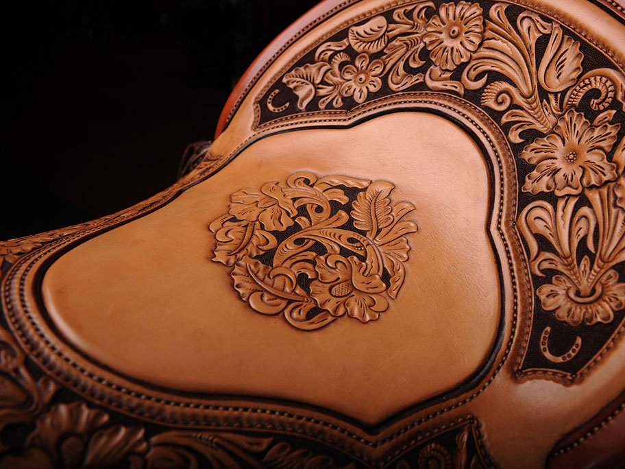 Custom hand-tooled saddles